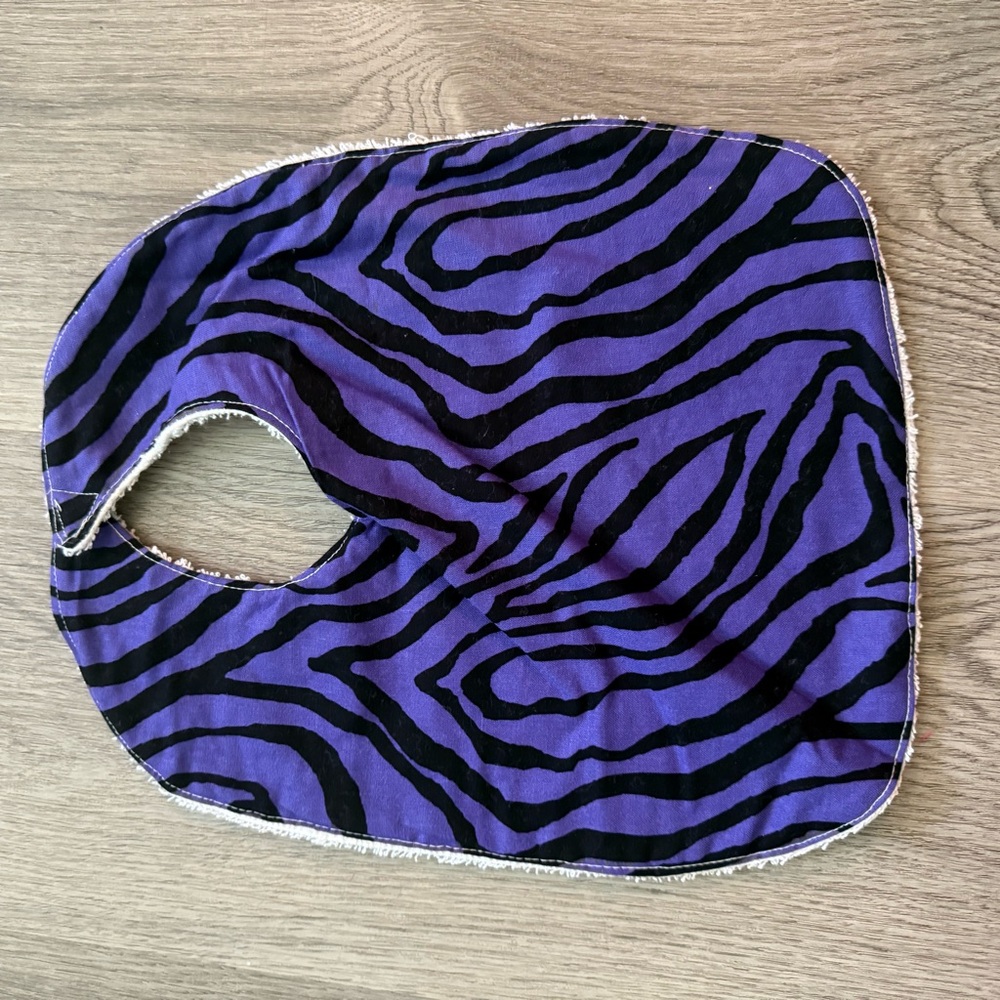 Purple and Black Zebra Print Bib